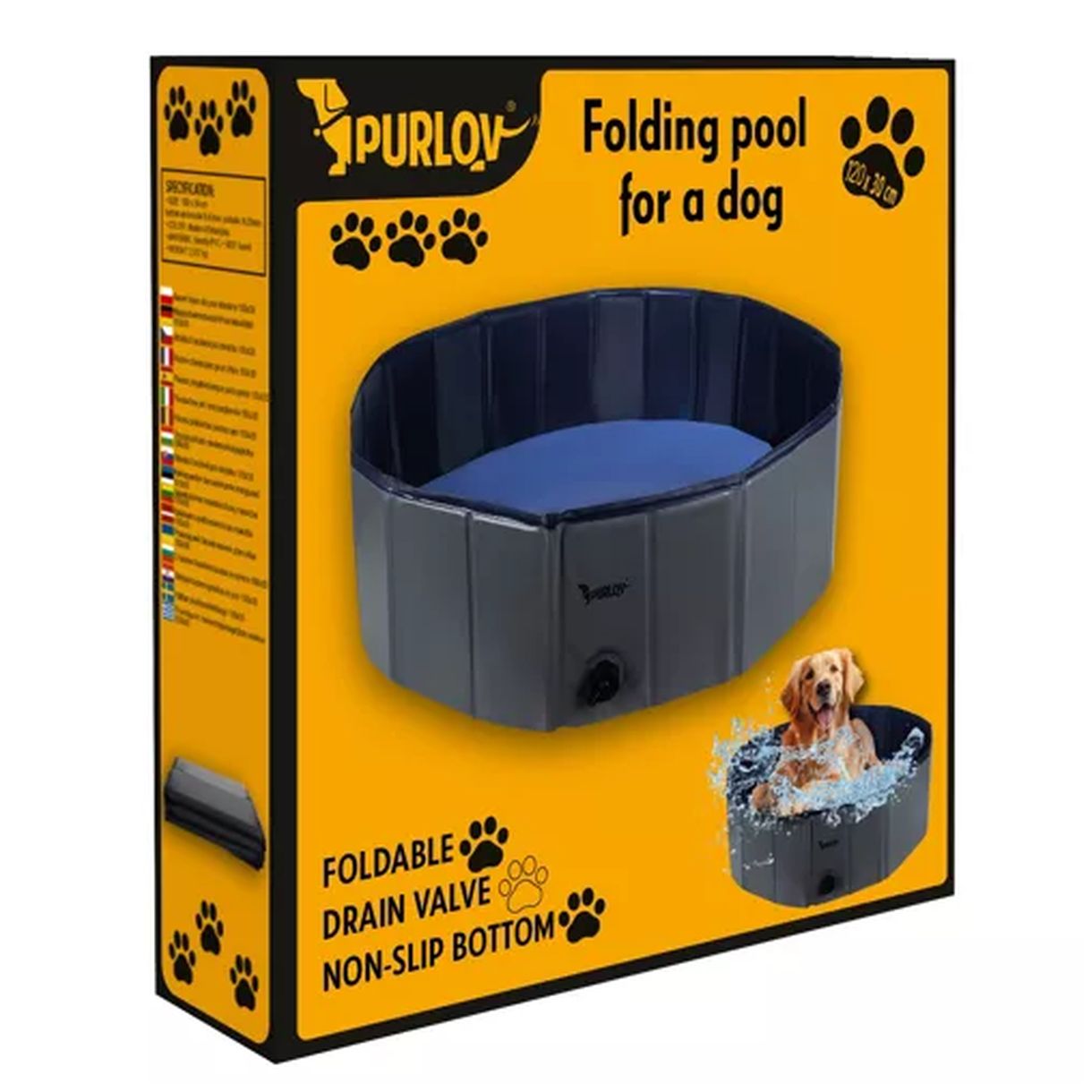Basen/Kojec dla Psa Składany 120x30 Purlov 23831 - Doskonałe Miejsce na Upalne Dni-1 Basen/Kojec dla Psa Składany 120x30 Purlov 23831 - Doskonałe Miejsce na Upalne Dni-1