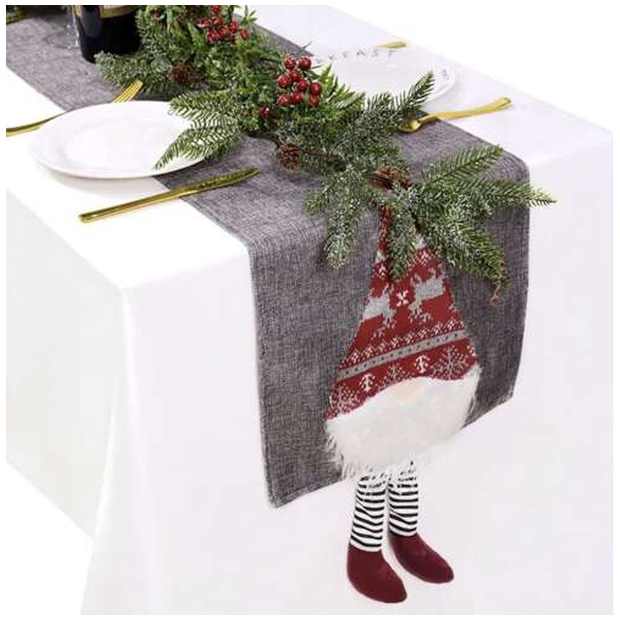 Bieżnik Świąteczny 180x33cm Ruhhy 22501 - Idealna Dekoracja na Twój Stół-2 Bieżnik Świąteczny 180x33cm Ruhhy 22501 - Idealna Dekoracja na Twój Stół-2