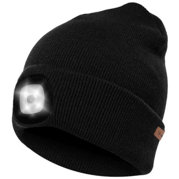 czapka zimowa z latarka czarna trizand 22663 1
