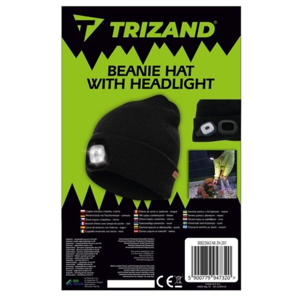 czapka zimowa z latarka czarna trizand 22663 2
