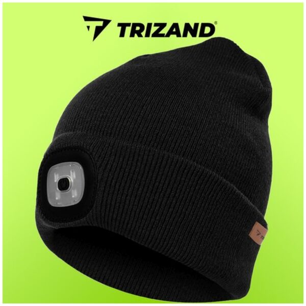 czapka zimowa z latarka czarna trizand 22663 9