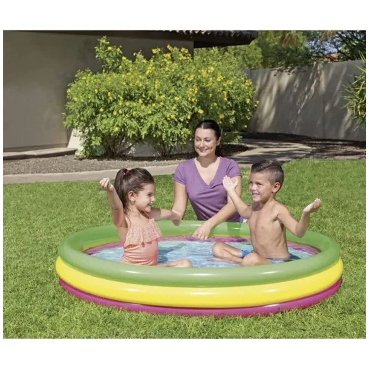 Dmuchany Basen Tęczowy 152cm Bestway 51103 - Idealny dla Maluchów-1 Dmuchany Basen Tęczowy 152cm Bestway 51103 - Idealny dla Maluchów-1