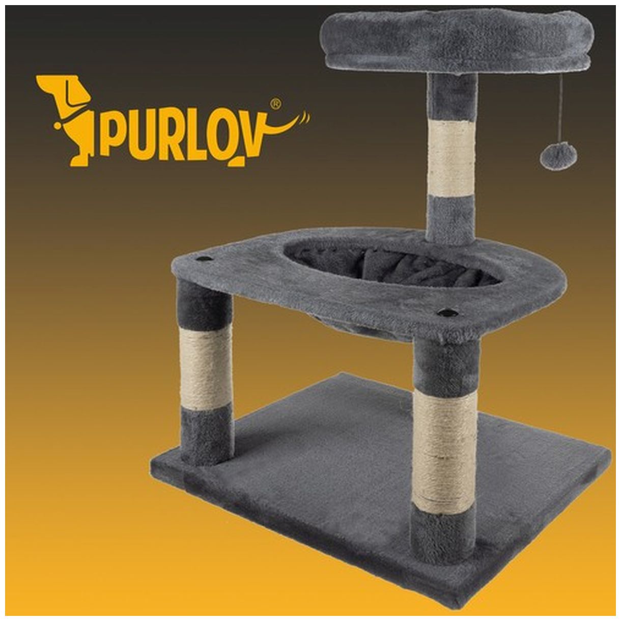 Drzewko dla kota 71cm szare Purlov 21711 - Idealne Miejsce do Zabawy i Wypoczynku Twojego Kota-3 Drzewko dla kota 71cm szare Purlov 21711 - Idealne Miejsce do Zabawy i Wypoczynku Twojego Kota-3