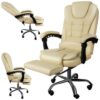 fotel biurowy z podnozkiem bialy malatec 23287 1