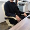 fotel biurowy z podnozkiem bialy malatec 23287 12