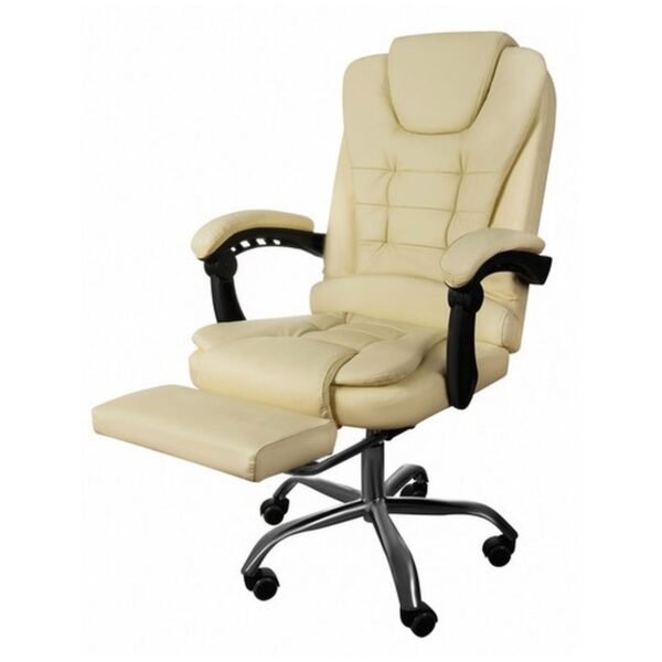 fotel biurowy z podnozkiem bialy malatec 23287 3