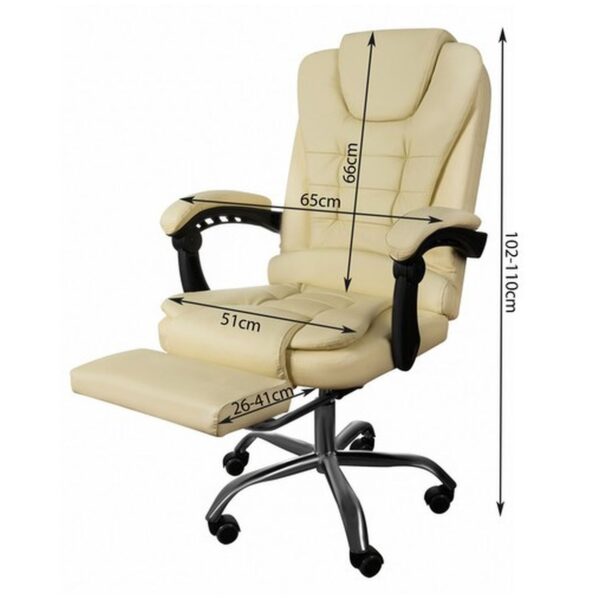 fotel biurowy z podnozkiem bialy malatec 23287 4