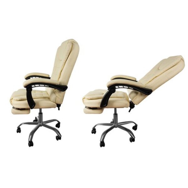fotel biurowy z podnozkiem bialy malatec 23287 5