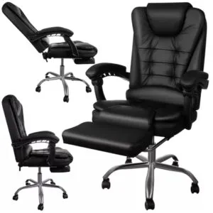 fotel biurowy z podnozkiem czarny malatec 23286 1