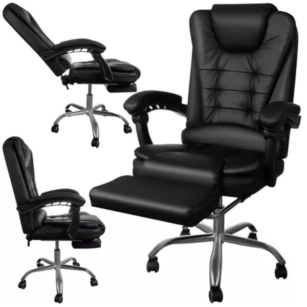 fotel biurowy z podnozkiem czarny malatec 23286 1