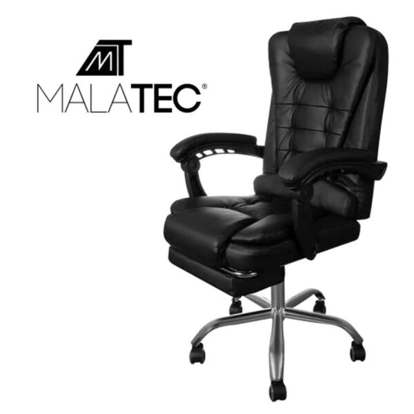 fotel biurowy z podnozkiem czarny malatec 23286 10