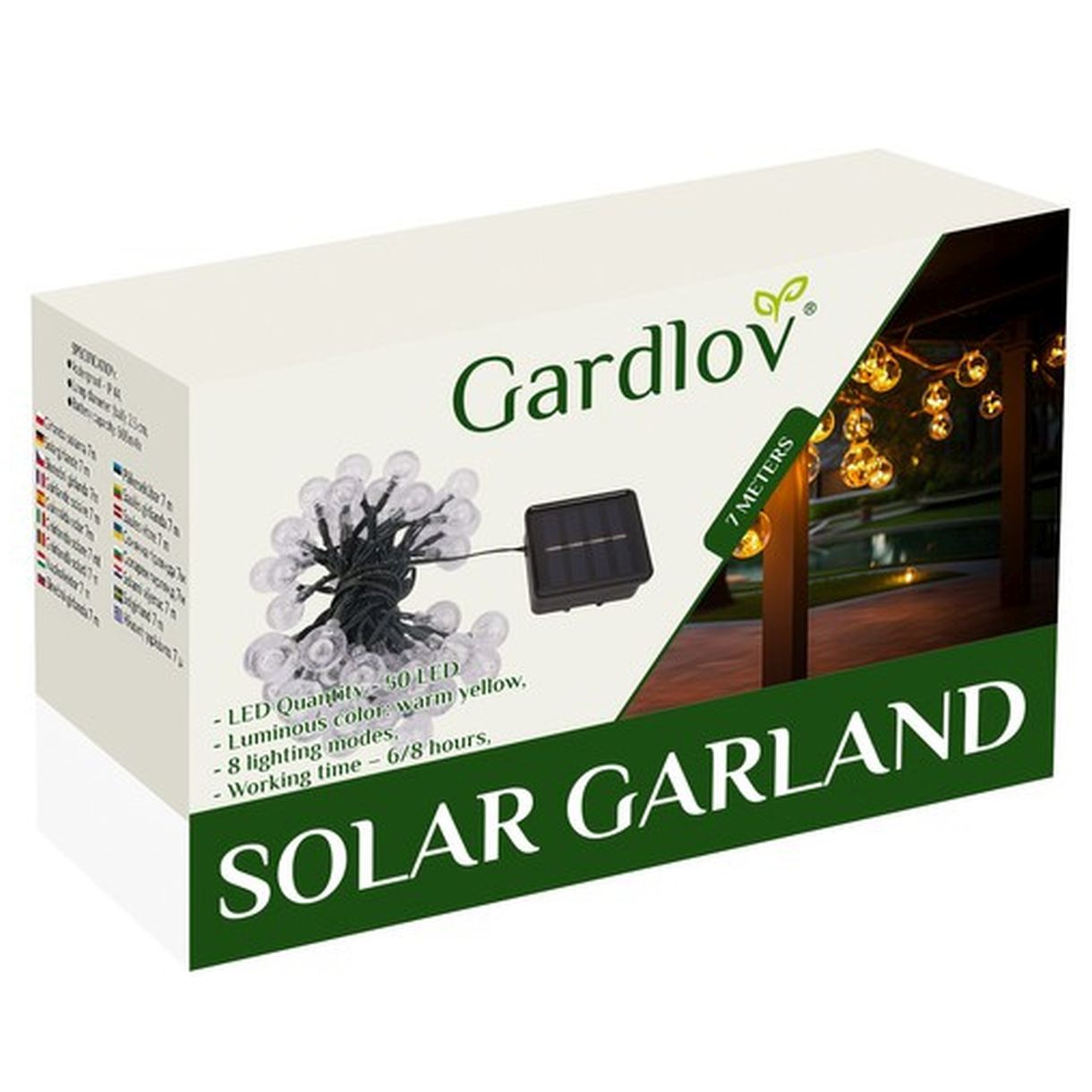 Girlanda Solarna 7m IP65 Gardlov 24008 - Idealne Oświetlenie na Zewnątrz-1 Girlanda Solarna 7m IP65 Gardlov 24008 - Idealne Oświetlenie na Zewnątrz-1