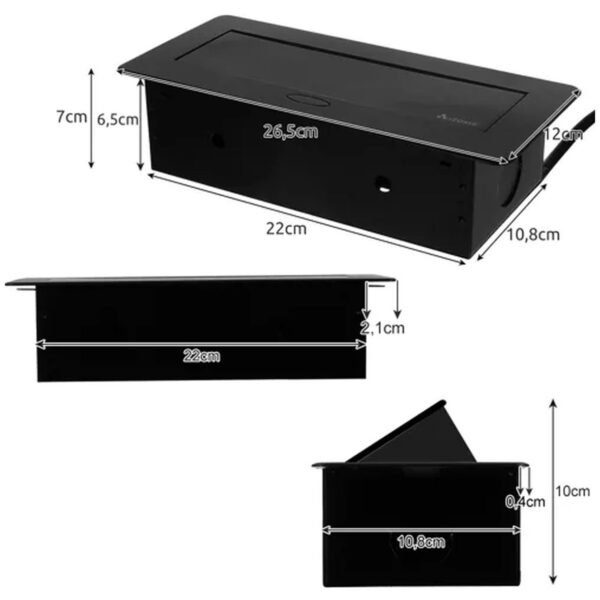 gniazdo chowane w blat usb podwojne izoxis 21446 7