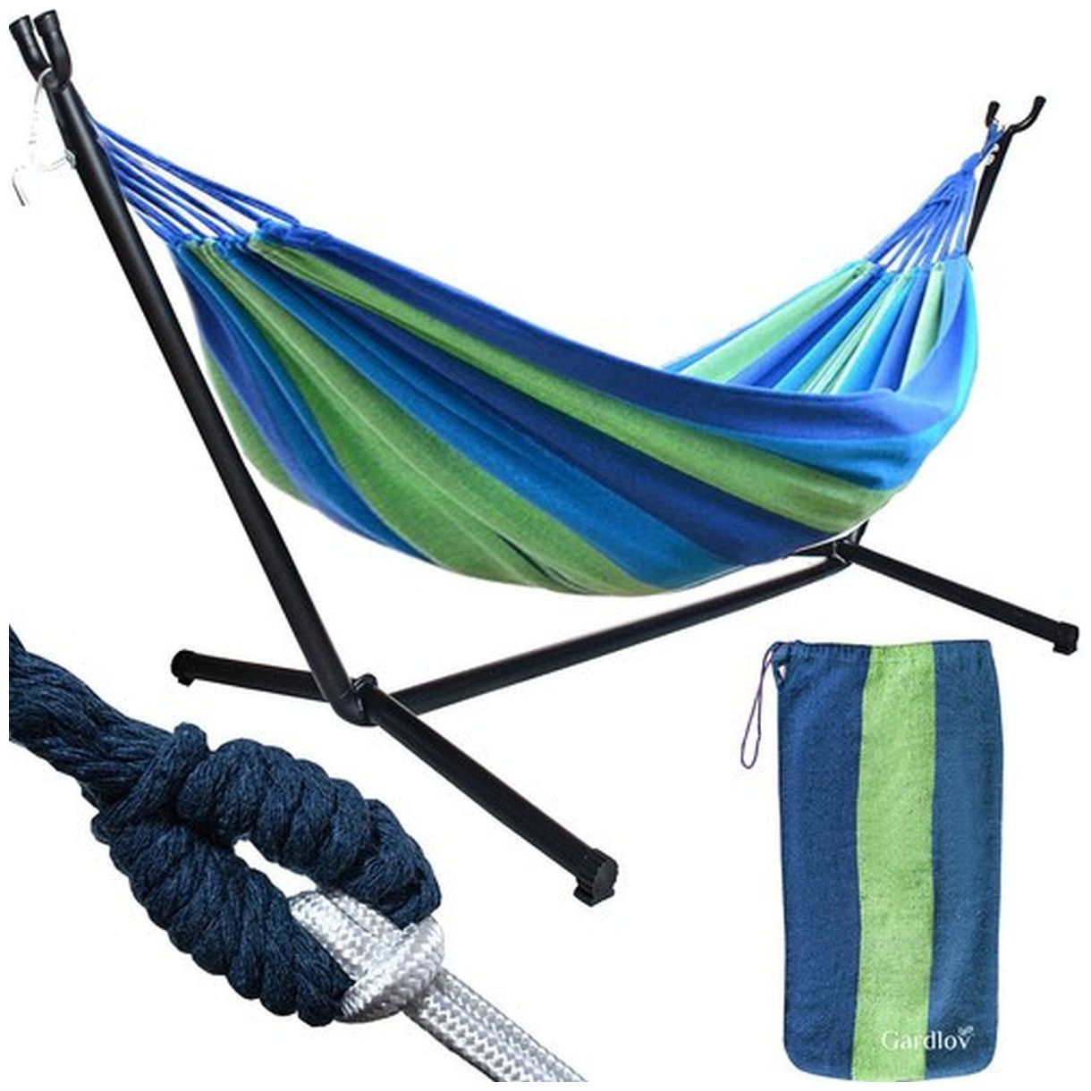 Hamak Ogrodowy 200x150cm ze Stelażem - Idealny na Relaks w Ogrodzie-1 Hamak Ogrodowy 200x150cm ze Stelażem - Idealny na Relaks w Ogrodzie-1