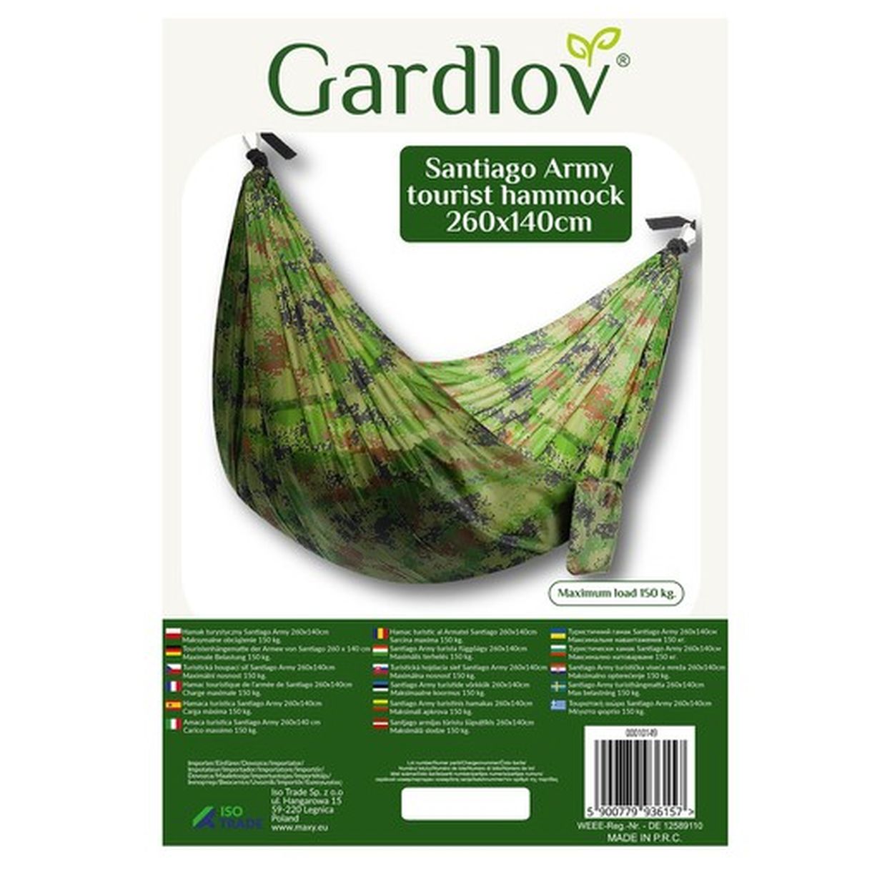 Hamak Turystyczny Santiago Army 260x140cm z Moskitierą - Idealny na Wyprawy-2 Hamak Turystyczny Santiago Army 260x140cm z Moskitierą - Idealny na Wyprawy-2
