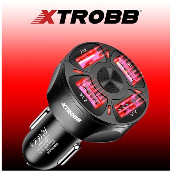 ladowarka samochodowa 4x usb kabel xtrobb 19907 6