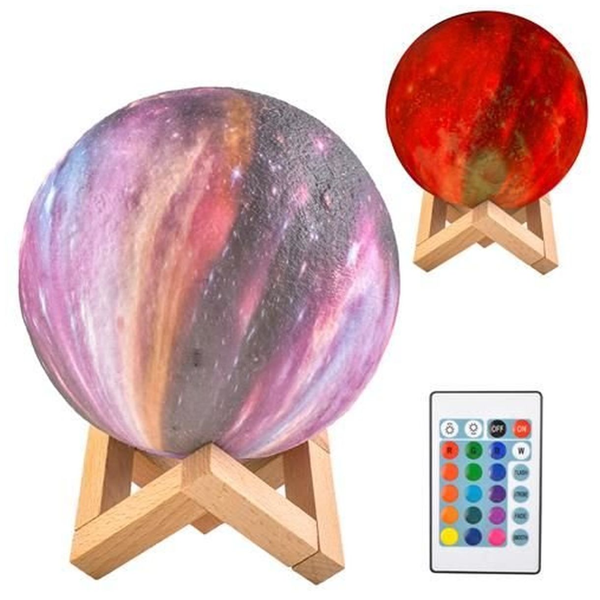 Lampka Nocna Księżyc 15cm - Oświetlenie w 16 Kolorach z Pilotem-3 Lampka Nocna Księżyc 15cm - Oświetlenie w 16 Kolorach z Pilotem-3
