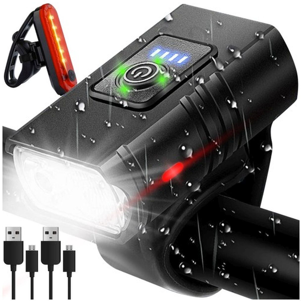 Lampka Rowerowa LED CREE T6 USB + Tylne Światło Trizand 23677 - Bezpieczeństwo i Komfort-3 Lampka Rowerowa LED CREE T6 USB + Tylne Światło Trizand 23677 - Bezpieczeństwo i Komfort-3