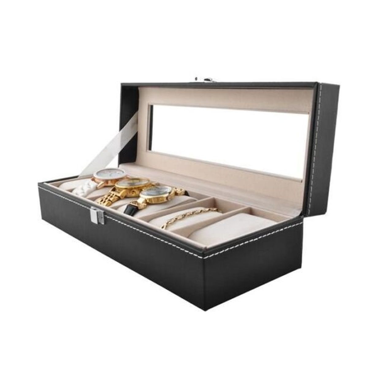Organizer na Zegarki 6 Przegódek - Elegancka Kasetka dla Twojej Biżuterii-1 Organizer na Zegarki 6 Przegódek - Elegancka Kasetka dla Twojej Biżuterii-1