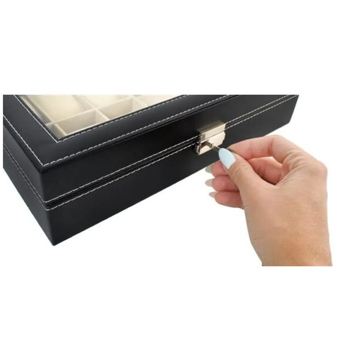 Organizer na Zegarki i Okulary Czarny - Elegancki i Funkcjonalny-1
