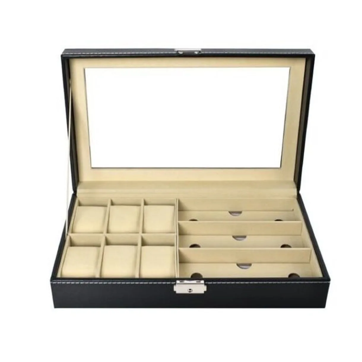 Organizer na Zegarki i Okulary Czarny - Elegancki i Funkcjonalny-2
