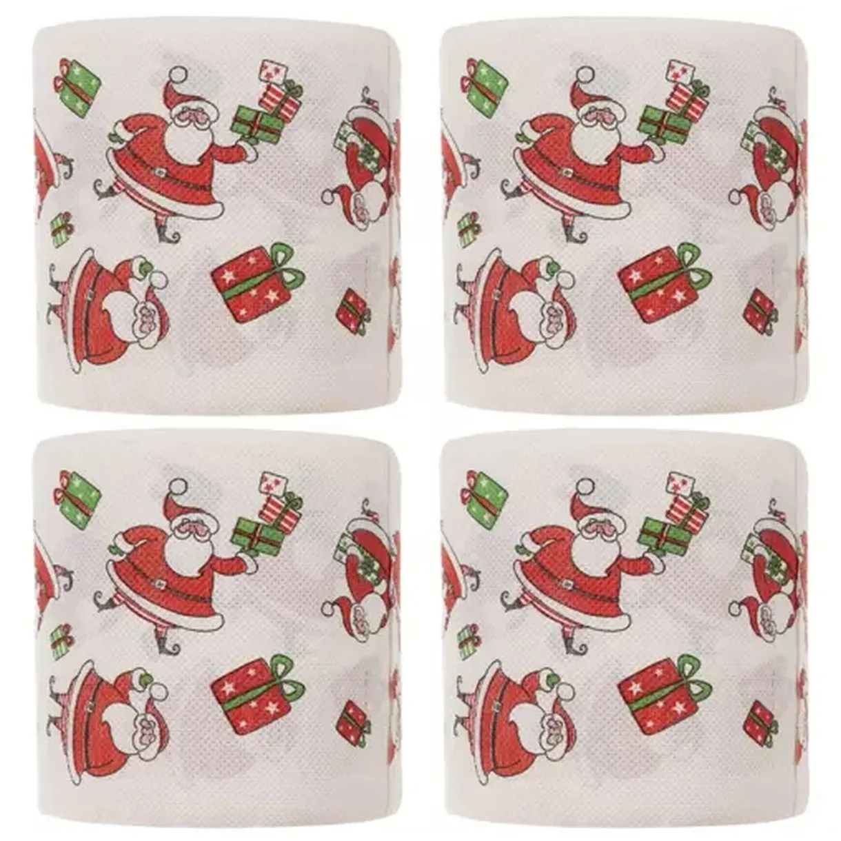 Świąteczny Papier Toaletowy - Zestaw 4 Sztuki z Mikołajem-2