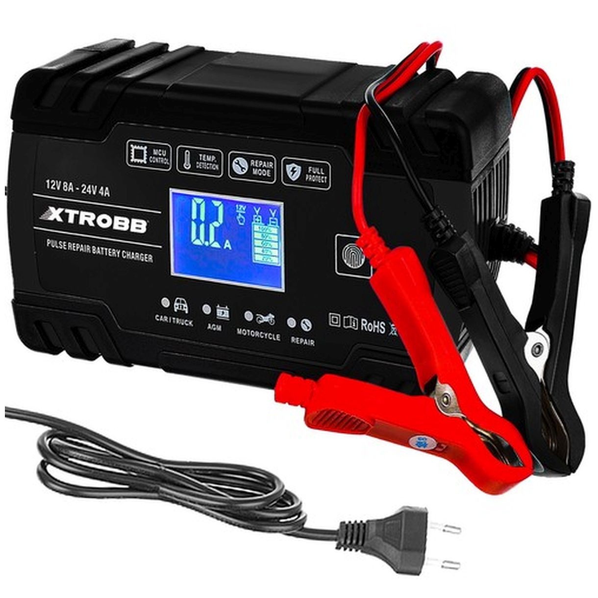 Prostownik do akumulatora Xtrobb 22463 - Automatyczne Ładowanie 12V i 24V-1 Prostownik do akumulatora Xtrobb 22463 - Automatyczne Ładowanie 12V i 24V-1