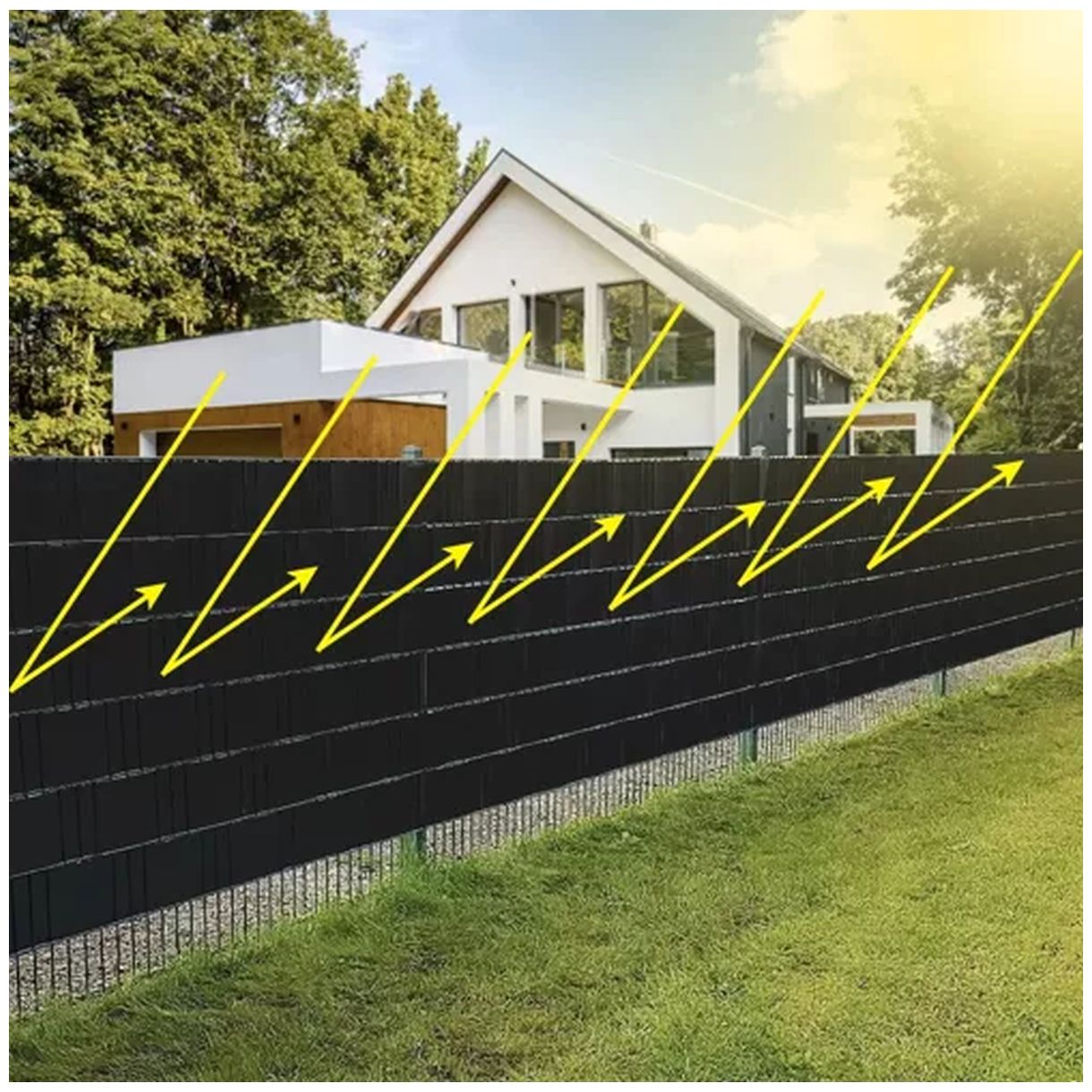 Taśma Ogrodzeniowa 19cmx35m 450g/m² Czarna 23698 - Wytrzymałe i Estetyczne Rozwiązanie-1 Taśma Ogrodzeniowa 19cmx35m 450g/m² Czarna 23698 - Wytrzymałe i Estetyczne Rozwiązanie-1