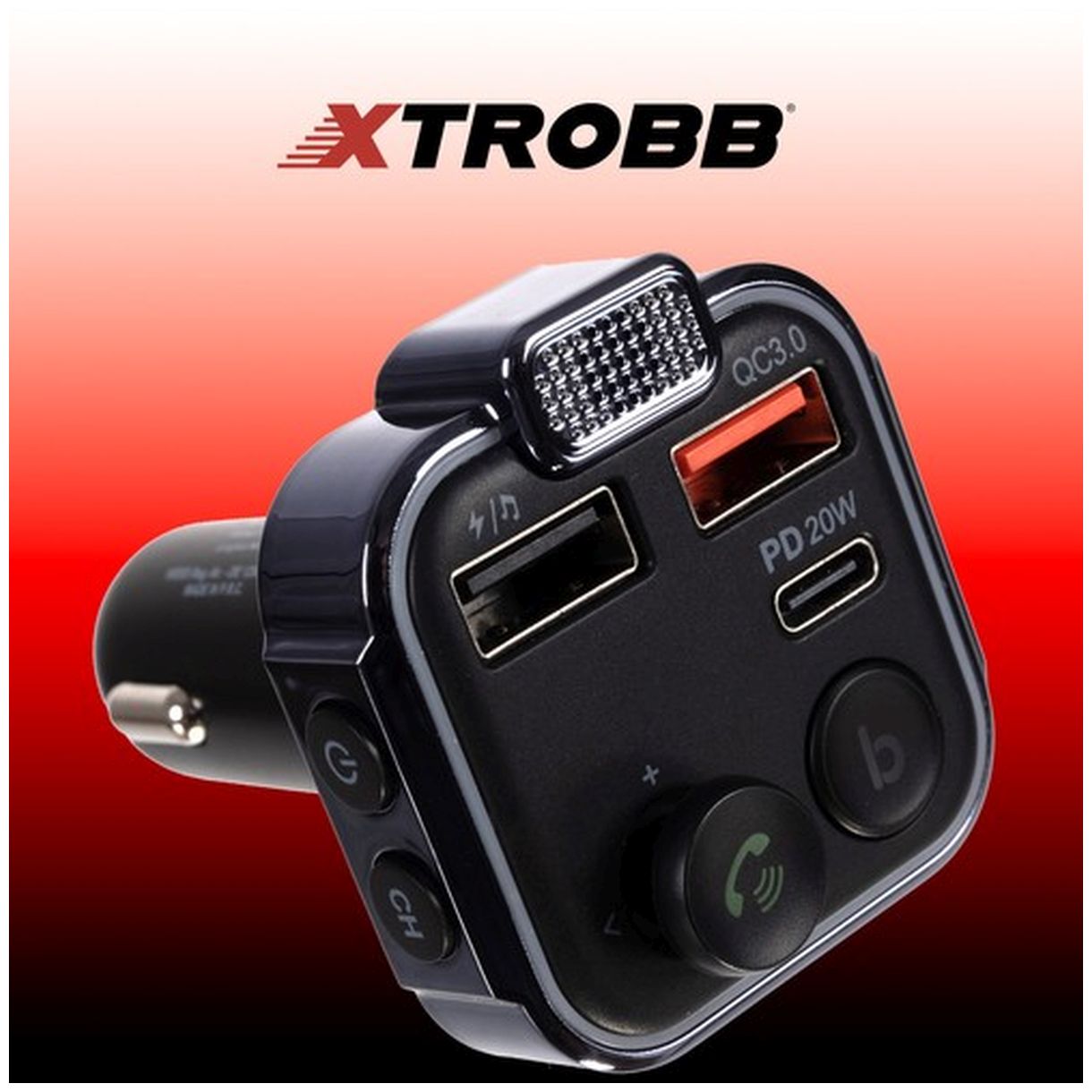 Transmiter/Ładowarka Bluetooth FM Xtrobb 22355 - Funkcjonalność i Wygoda w Twoim Samochodzie-3 Transmiter/Ładowarka Bluetooth FM Xtrobb 22355 - Funkcjonalność i Wygoda w Twoim Samochodzie-3
