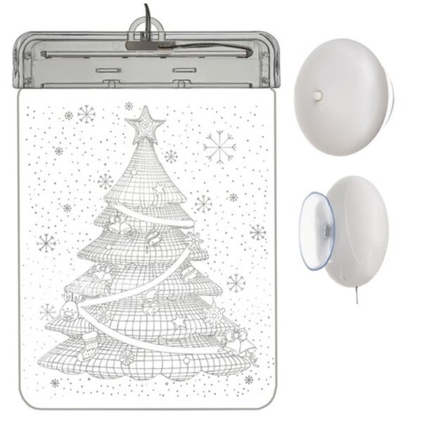 witraz led 3d choinka 1