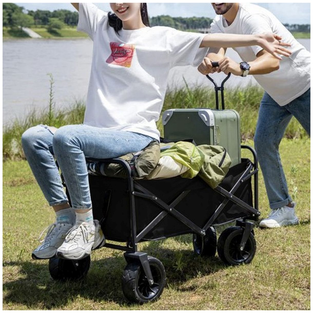 Składany Wózek Transportowy Gardlov 23084 - Idealny do Ogrodu i na Plażę-1 Składany Wózek Transportowy Gardlov 23084 - Idealny do Ogrodu i na Plażę-1