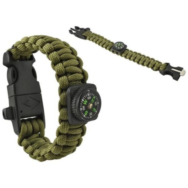 bransoletka survival z akcesoriami zielona 1