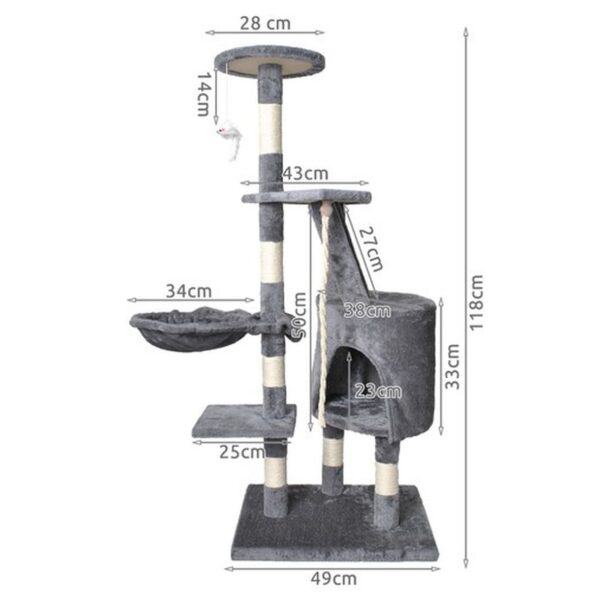 drzewko dla kota 118cm szare 4