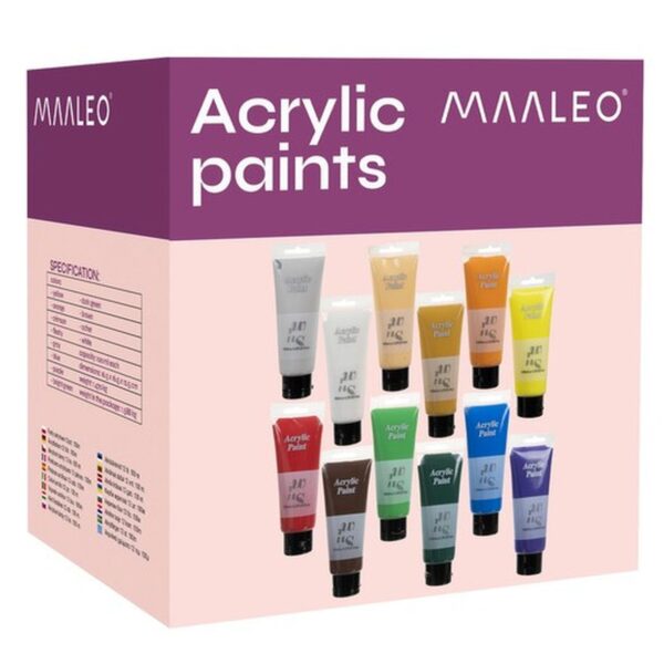 farby akrylowe 12szt 100ml maaleo 20424 12