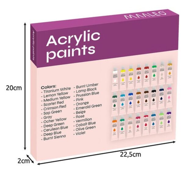 farby akrylowe 24szt 12ml maaleo 20363 2