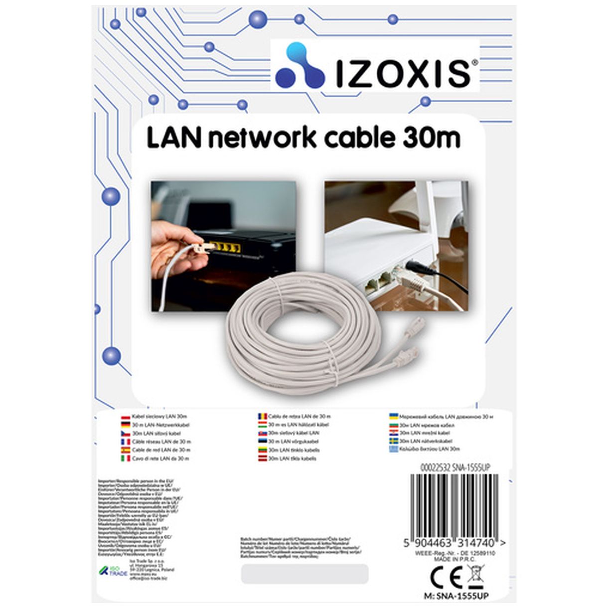 Kabel sieciowy LAN Izoxis 22532 30 m - Niezawodne Połączenie dla Twojej Sieci-3 Kabel sieciowy LAN Izoxis 22532 30 m - Niezawodne Połączenie dla Twojej Sieci-3