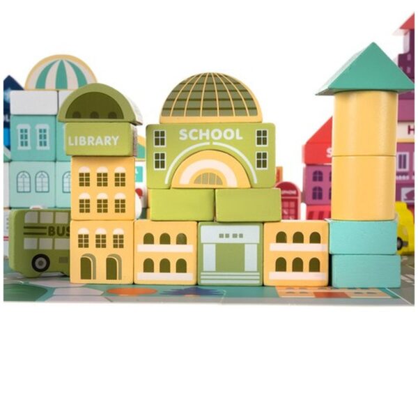 klocki drewniane miasto 100szt kruzzel 19159 16