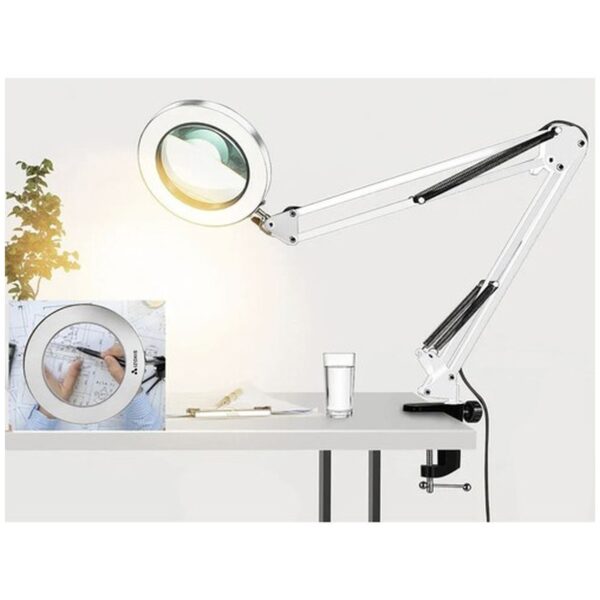 lampa kosmetyczna z lupa biala izoxis 23894 11