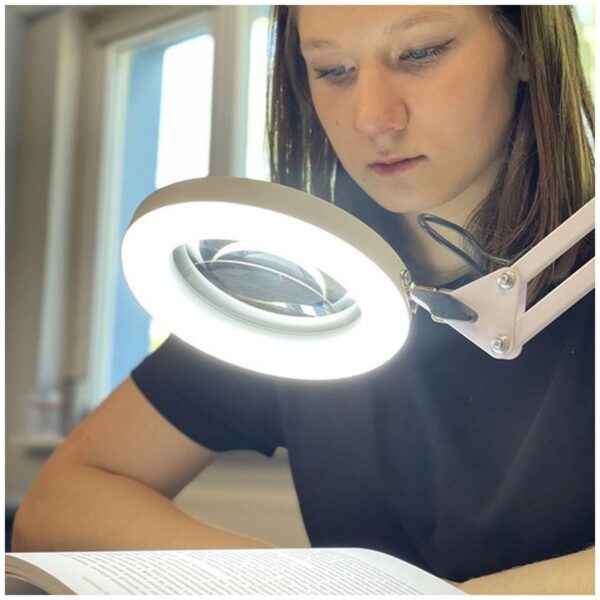 lampa kosmetyczna z lupa biala izoxis 23894 14