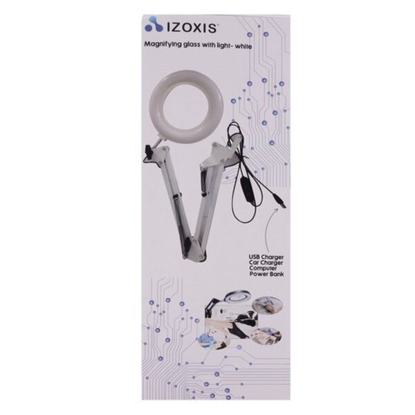 lampa kosmetyczna z lupa biala izoxis 23894 2