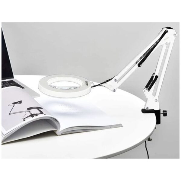 lampa kosmetyczna z lupa biala izoxis 23894 5