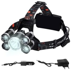 latarka czolowa 5 x led t6 cree 1