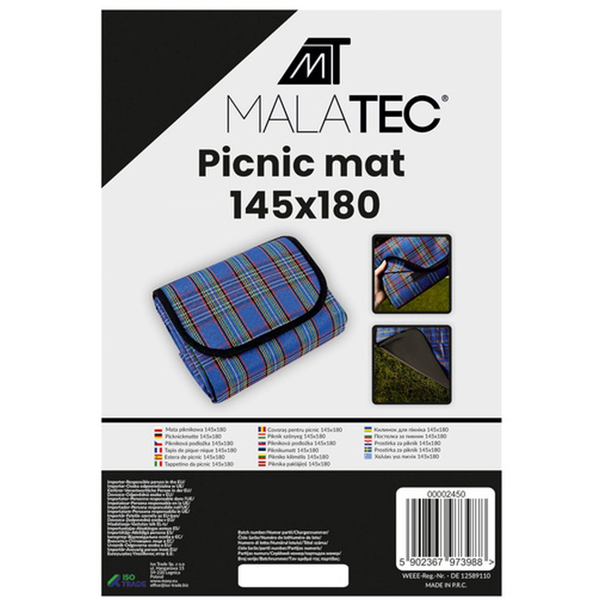 WODOODPORNA MATA PIKNIKOWA 145x180 BASIC – NIEBIESKA-1 WODOODPORNA MATA PIKNIKOWA 145x180 BASIC – NIEBIESKA-1