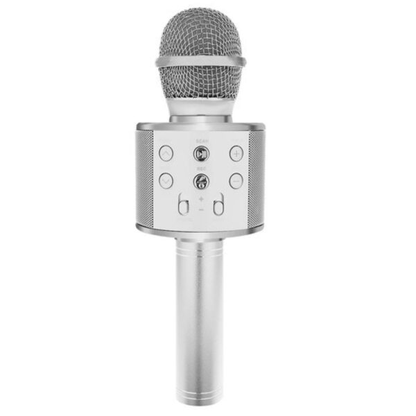 mikrofon karaoke srebrny izoxis 22188 2