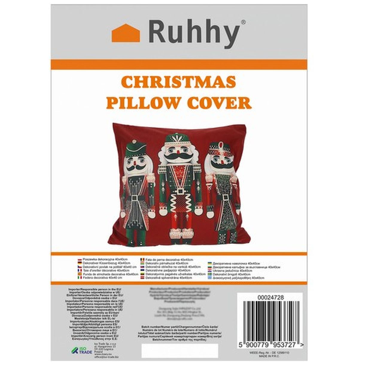 Pluszowa Poszewka Dekoracyjna 40x40cm Ruhhy 24728 - Idealna na Święta-2 Pluszowa Poszewka Dekoracyjna 40x40cm Ruhhy 24728 - Idealna na Święta-2