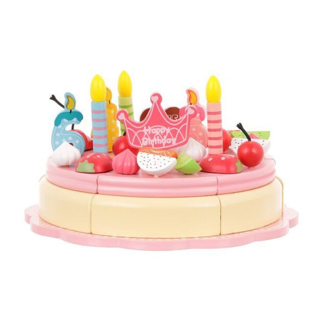 Drewniany Tort Urodzinowy - Kreatywna Zabawa dla Dzieci-3 Drewniany Tort Urodzinowy - Kreatywna Zabawa dla Dzieci-3