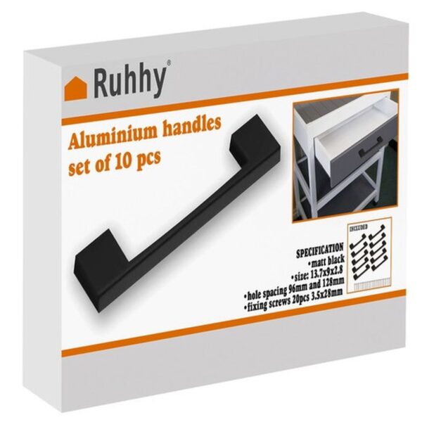 uchwyt meblowy czarny 10szt ruhhy 24190 2