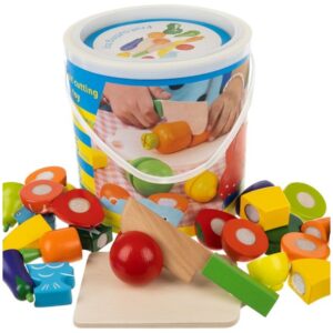 warzywa do krojenia drewniane w wiaderku 1