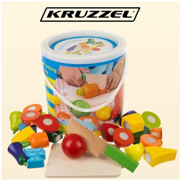 warzywa do krojenia drewniane w wiaderku 2